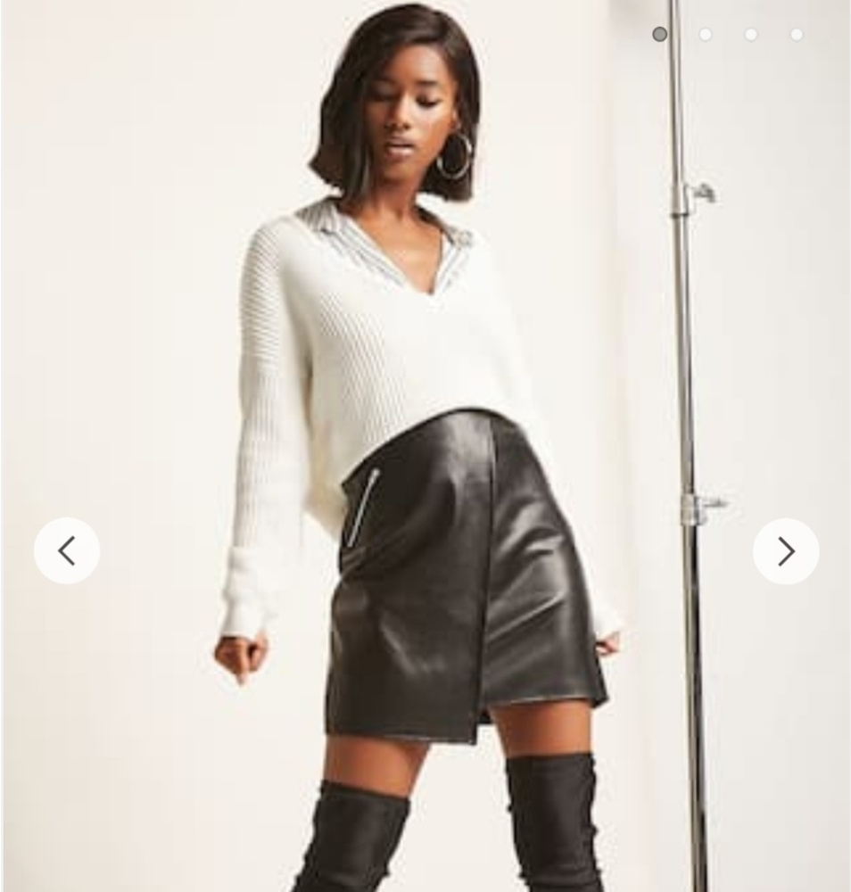 *NWOT* Asymmetrical Faux Leather Skirt